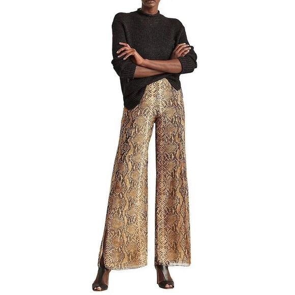 Ralph Lauren Collection Purple Label Snakeskin Silk Palazzo Pants Trousers 8 $2k - Picture 5 of 10